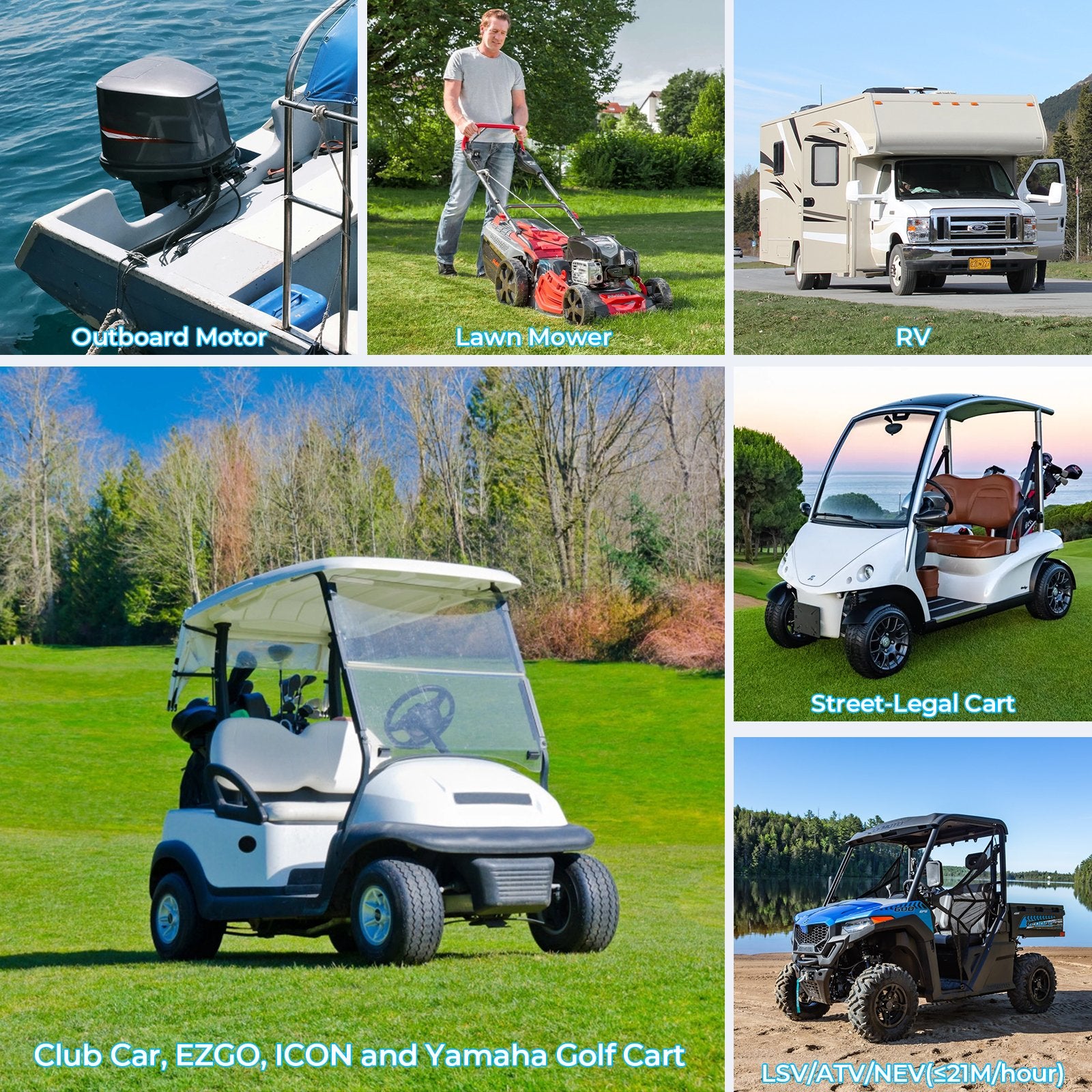 GrenerPower 48V(51.2V) 105Ah Golf Cart LiFePO4 Battery, Built-in Smart 300A BMS, with Touch Monitor & Mobile App, Max.15.36kW Power, 48V Lithium Battery with 58.4V20A LiFePO4 Charger, Perfect for Golf Carts